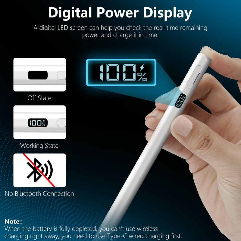 🌟Digital display Wireless fast charging active pen(For iPad 2018~2025)